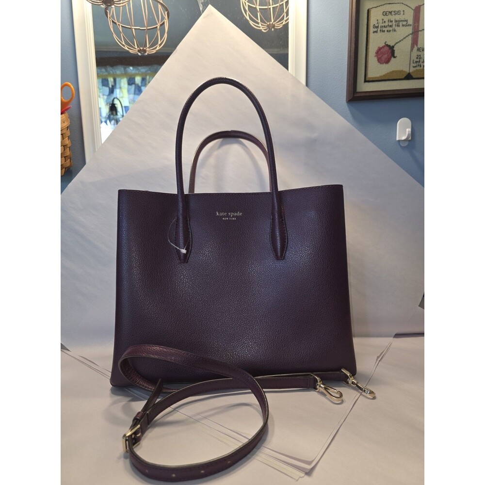 Kate Spade New York Satchel Grape Refined Grain Leather Tote - Picture 5 of 15
